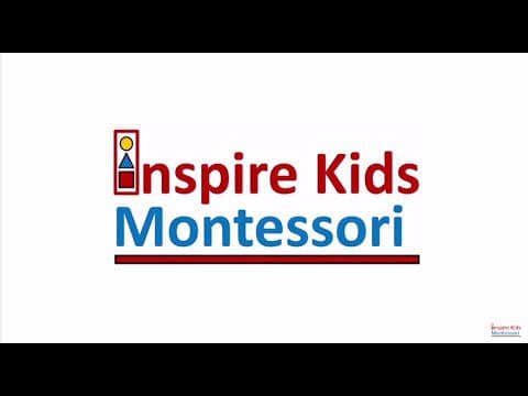 Inspire Kids Montessori logo with red line.